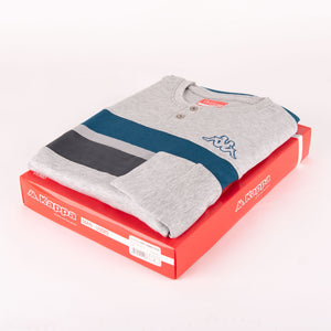 Pigiama uomo Kappa 21264 caldo cotone grigio melange con polsini