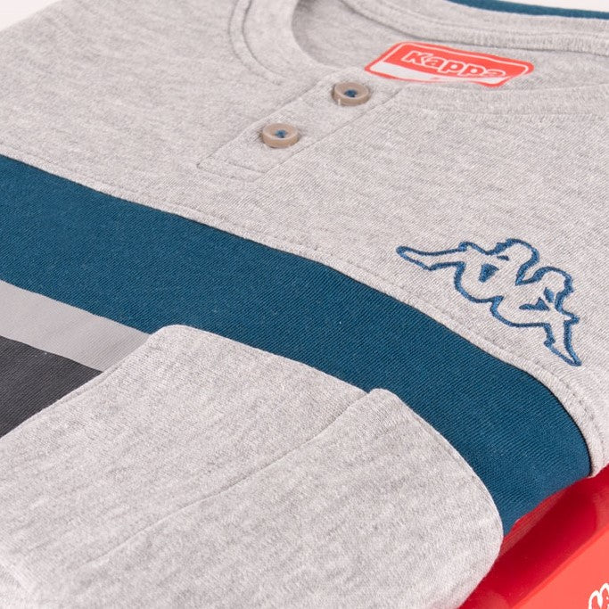 Pigiama uomo Kappa 21264 caldo cotone grigio melange con polsini