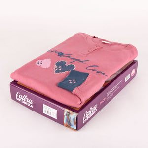 Pigiama donna cotone interlock cuori Cotonella DDC54 malva