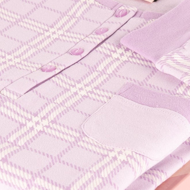 Pigiama donna caldo cotone con polsini Cippi 2160 glicine lilla