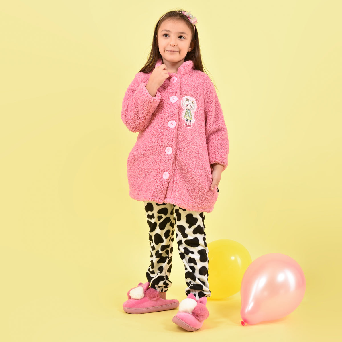 Giacca camera bimba Santoro Gorjuss 57420 pile sherpa rosa