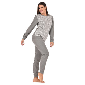 Pigiama donna punto milano caldo cuori Ambro D6507.23