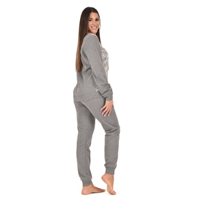 Pigiama donna punto milano caldo cuori Ambro D6507.23