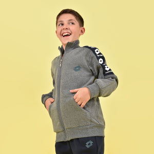 Tuta ragazzo bimbo giacca zip aperto felpata antracite Lotto LA1051