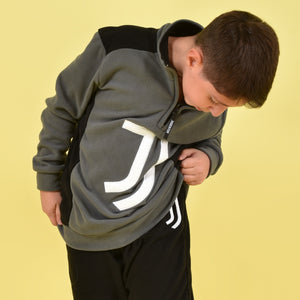 Pigiama stile tuta bambino Juventus FC B2JU15134 grigio antracite nero in caldo pile