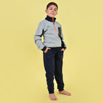Pigiama tuta in pile micro polar mezza zip e taschino bambino Kappa 22133-Y navy