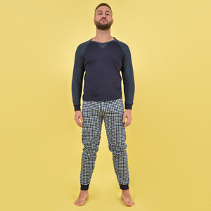 Pigiama uomo Cippi 1607 caldo cotone navy