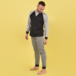 Pigiama uomo Cippi 1607 caldo cotone nero