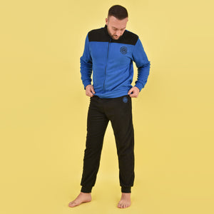 Pigiama sportivo con giacca zip a collo alto Inter in pile 14134 nero