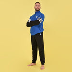 Pigiama pile uomo inter sportivo mezza zip 14134 royal