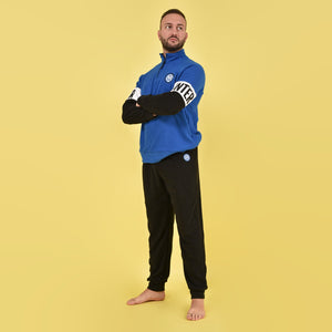 Pigiama pile uomo inter sportivo mezza zip 14134 royal