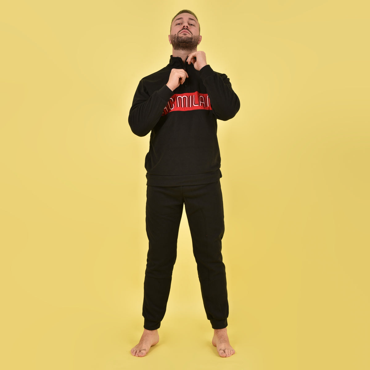 Pigiama uomo stile tuta Milan Pile PIGMP101030 nero