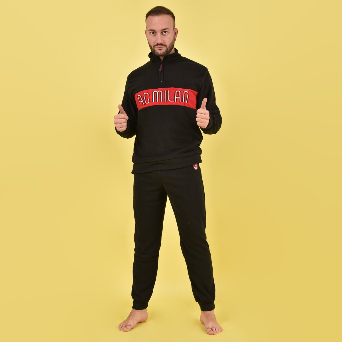 Pigiama uomo stile tuta Milan Pile PIGMP101030 nero