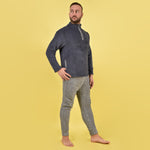 Pigiama uomo coral mezza zip a collo alto pantaloni spigati Karelpiù