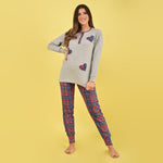 Pigiama donna caldo cotone grigio Karelpiù SE3419