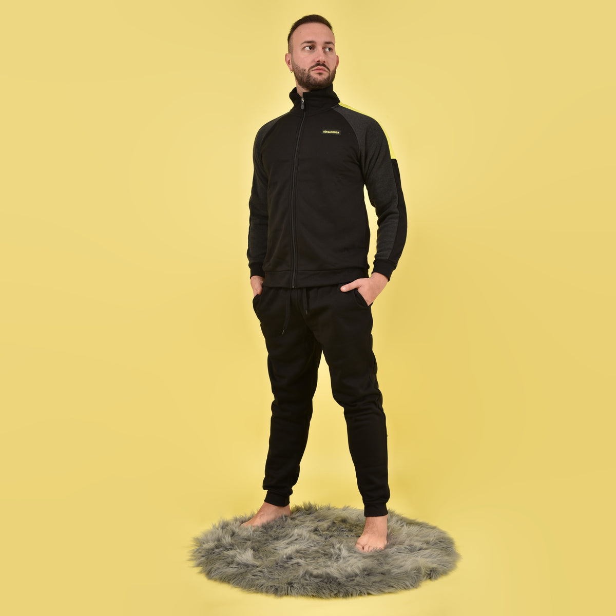 Tuta uomo Superga felpata full zip SMW22311 nero