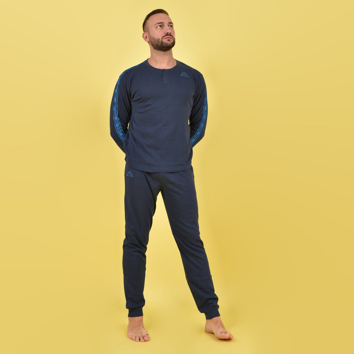 Pigiama Kappa navy interlock caldo 22107 sportivo