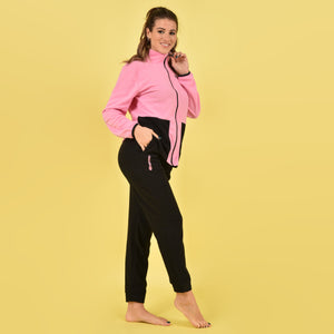Tuta completo pigiama micropolar donna Superga con zip 22433 rosa