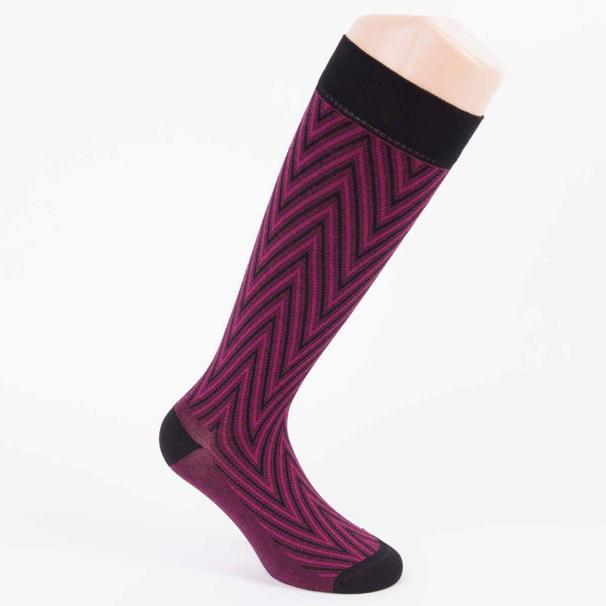 Calze lunghe gambaletto donna Pezzini be natural fantasia nero fucsia