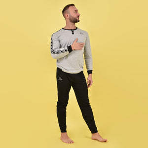 Pigiama Kappa grigio nero interlock caldo 22107 sportivo
