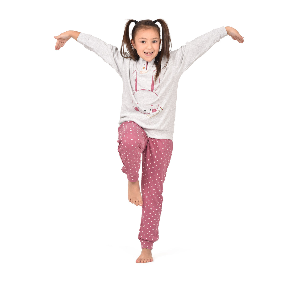 Pigiama bimba caldo cotone cuoricini Irge IK389