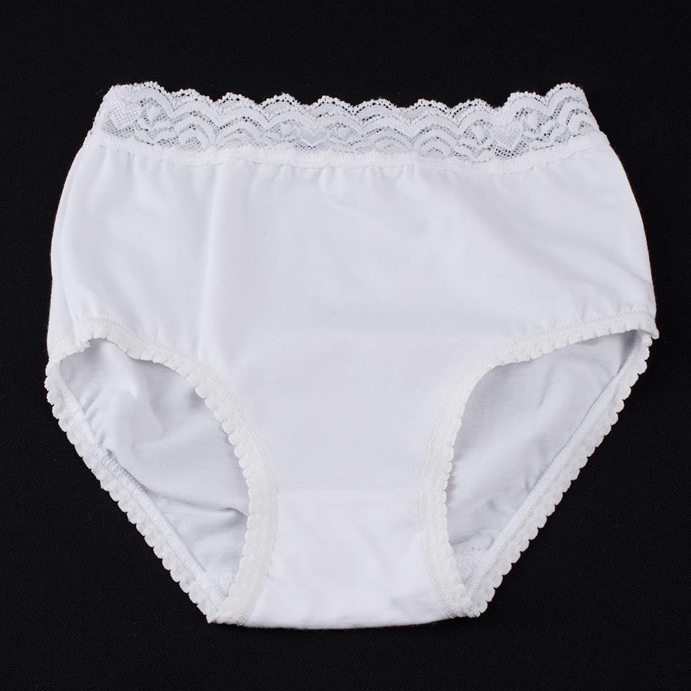 Slip da bambina in cotone elasticizzato con pizzo 3 pezzi