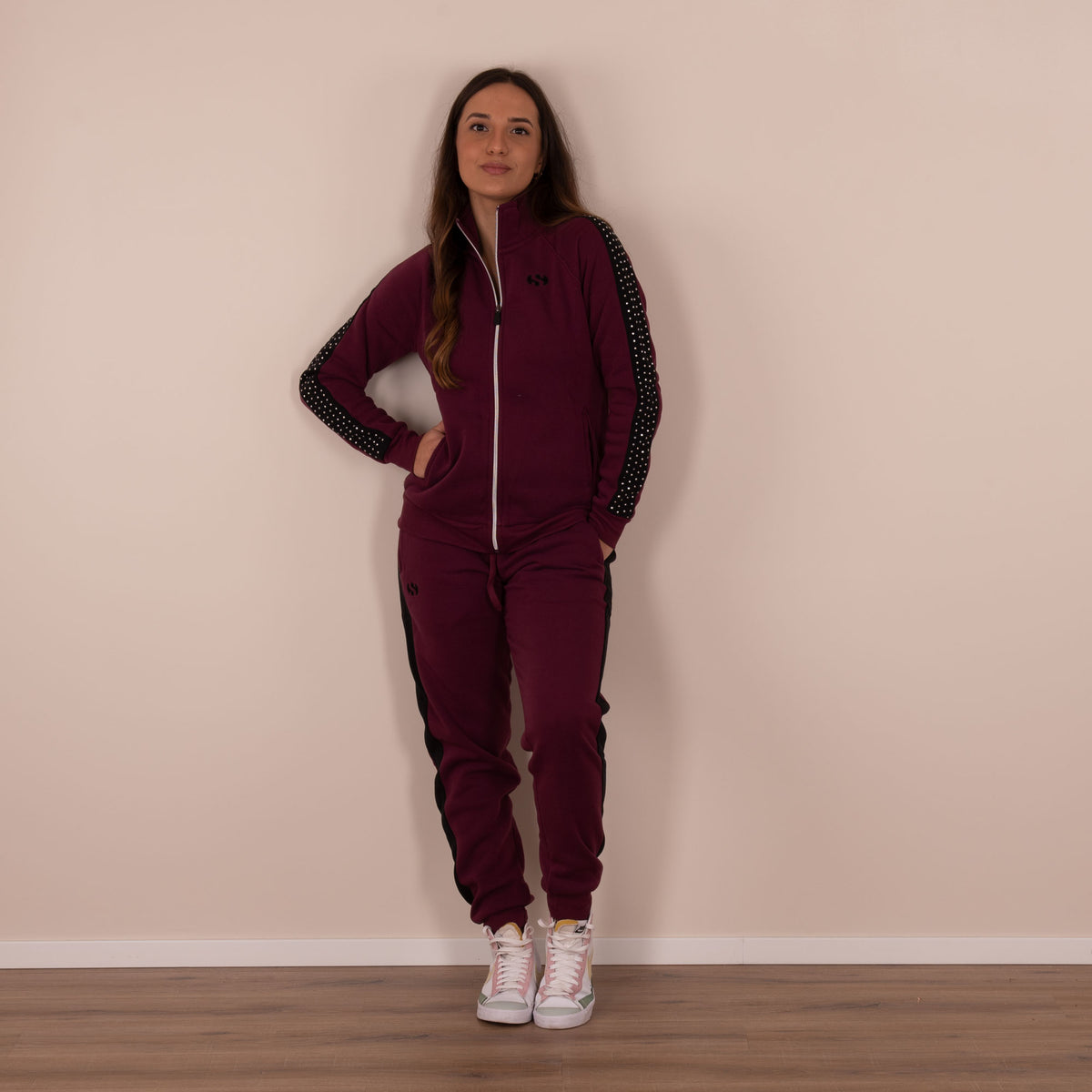 Tuta donna invernale Superga 21652 aperta felpato prugna