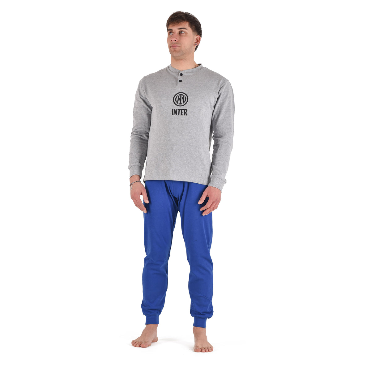Pigiama uomo serafino Inter in caldo cotone PIGIT10 1065