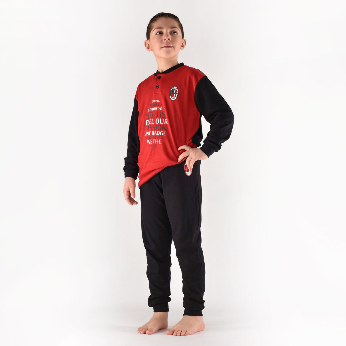 Pigiama bambino AC Milan serafino caldo cotone B2MI15115 rosso