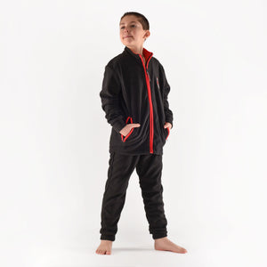 Pigiama tuta bambino Milan zip pile B2MI15118 nero
