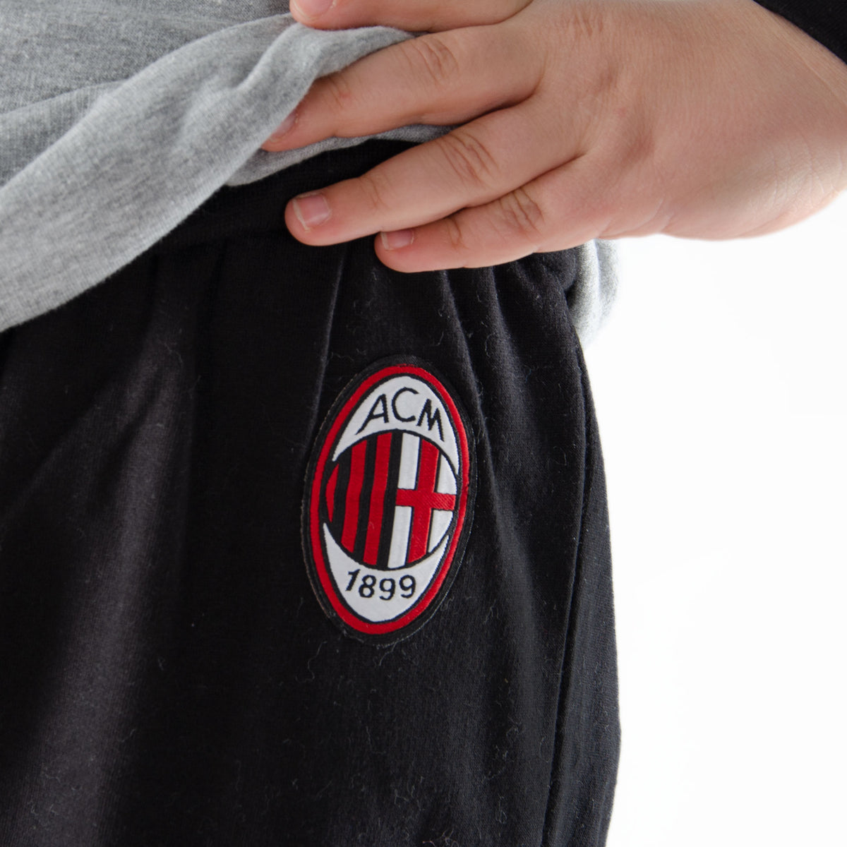Pigiama tuta bambino Milan mezza zip cotone felpato B2MI15116 grigio