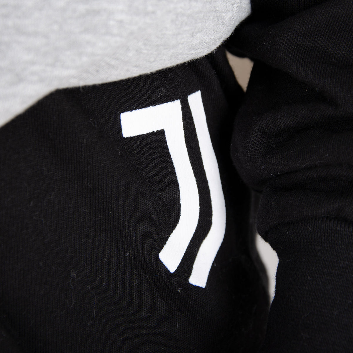 Pigiama tuta bambino Juventus mezza zip cotone felpato B2JU15117 grigio melange