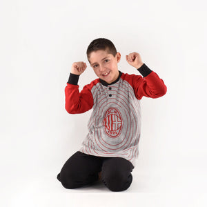 Pigiama bambino Milan serafino caldo cotone B2MI15115 grigio melange