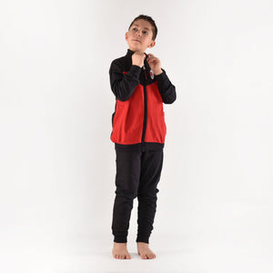 Pigiama tuta bambino Milan zip cotone felpato B2MI15117 nero