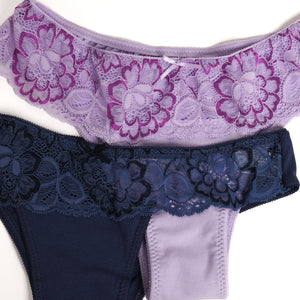 Brasiliana Jadea 6404 in cotone elasticizzato e pizzo 2 pezzi