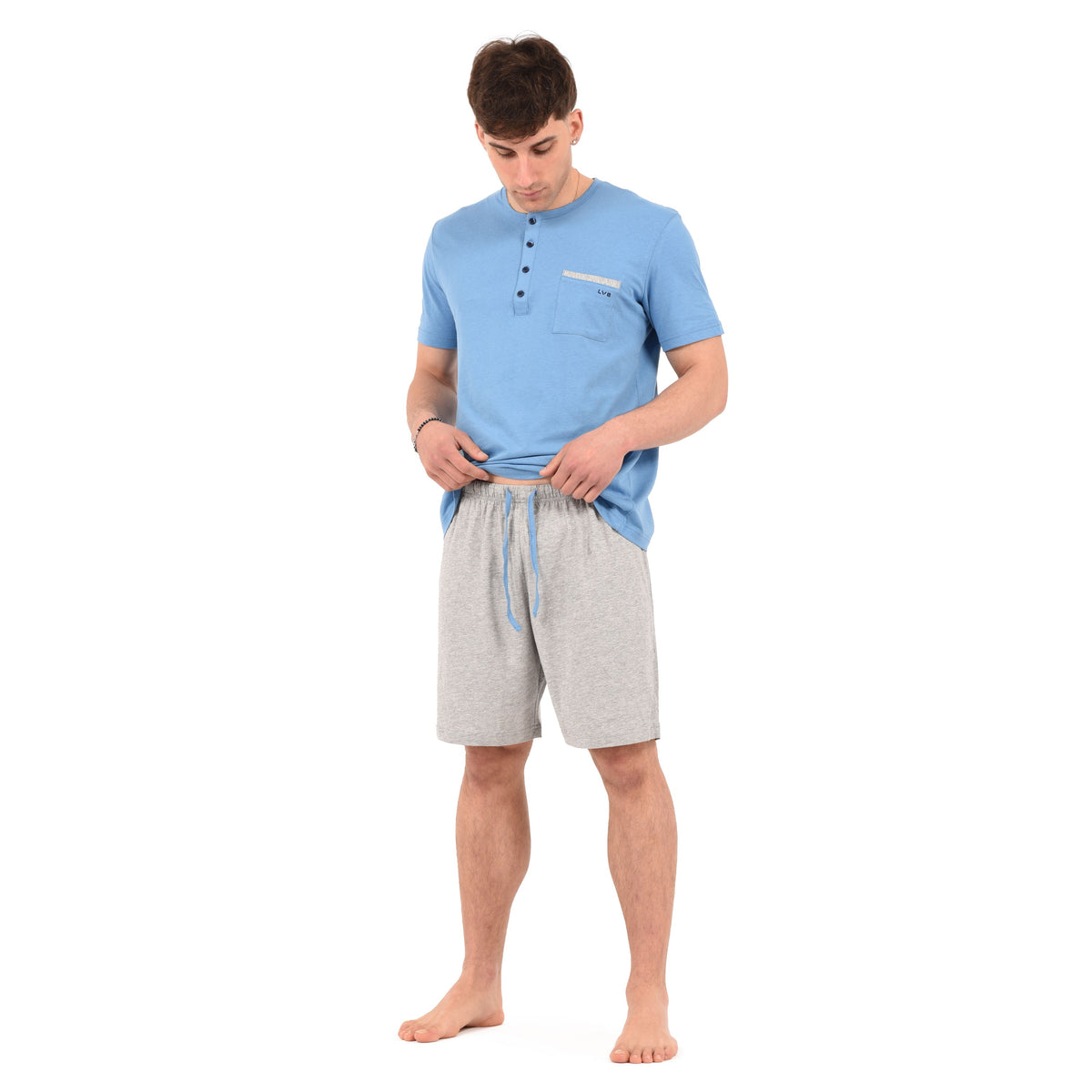 Pigiama uomo corto Lovable in cotone estivo L0D6L