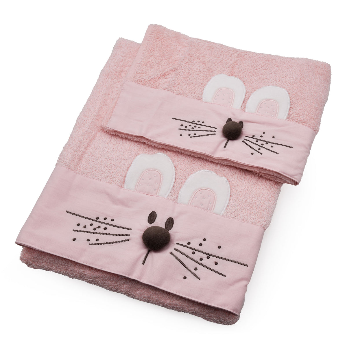 Vingi Set Asciugamani bebè neonato bambino Rabbit cotone rosa