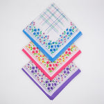 Set di 6 fazzoletti donna da naso 100% cotone fantasia fiori