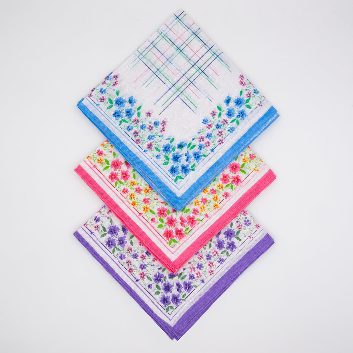 Set di 6 fazzoletti donna da naso 100% cotone fantasia fiori