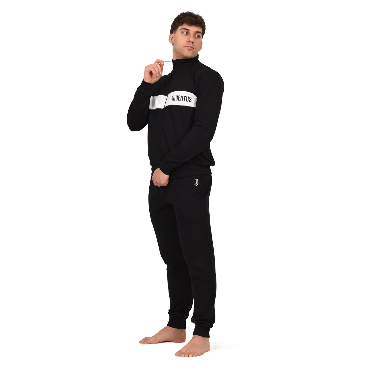 Tuta uomo Juventus FC in cotone leggero bianco nero F10 2085