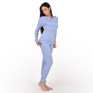 Pigiama donna Jadea 3147 100% cotone ortensia