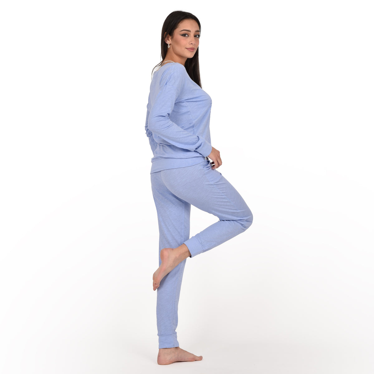 Pigiama donna Jadea 3147 100% cotone ortensia