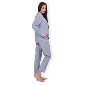 Pigiama donna Jadea 3143 aperto 100% cotone fantasia quadri jeans