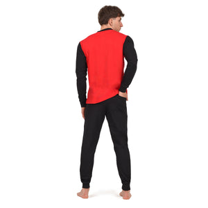 Pigiama uomo Milan in cotone leggero rosso nero PIGM 2010