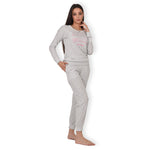 Pigiama donna Jadea 3147 cotone grigio melange