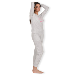 Pigiama donna Jadea 3147 cotone grigio melange