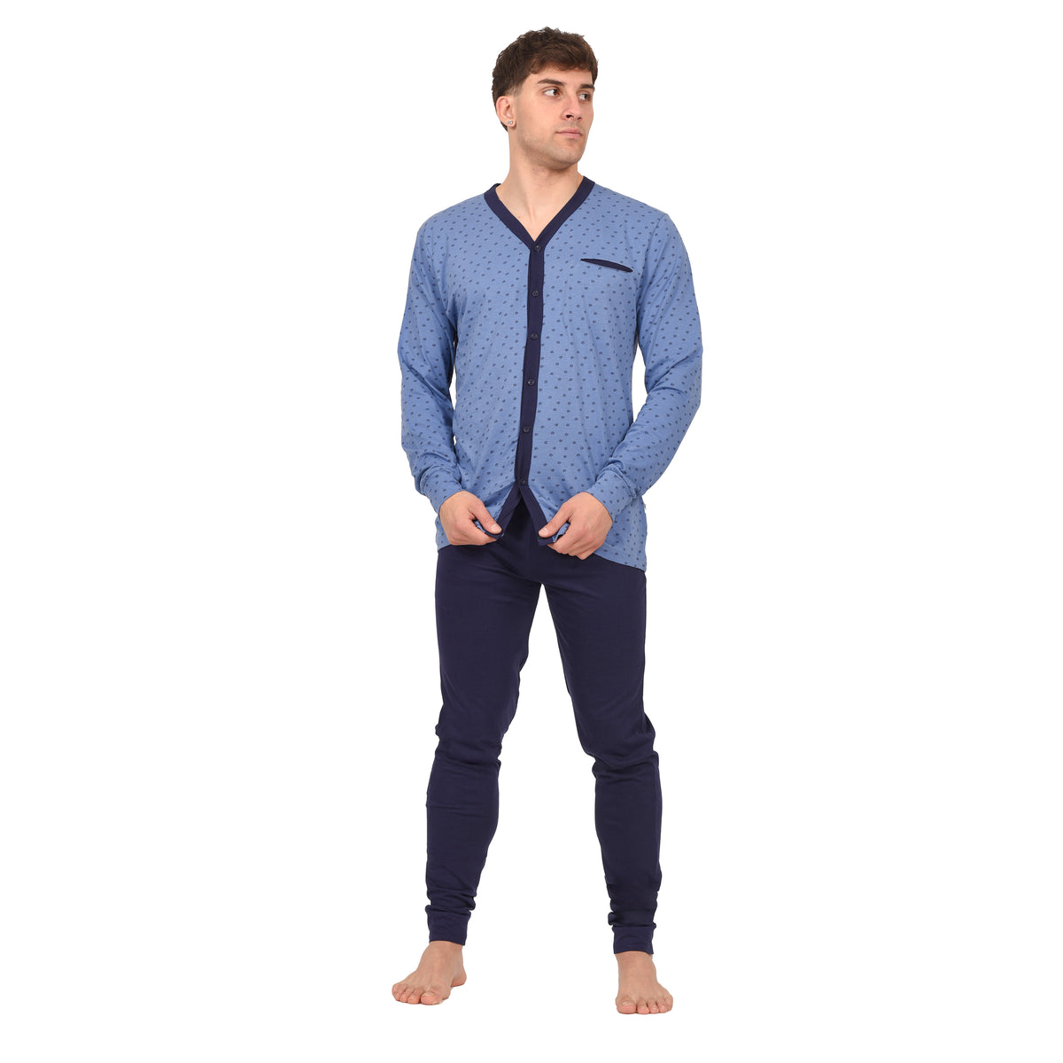Pigiama uomo 100% cotone Irge IRL1965 aperto