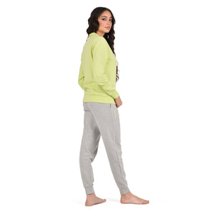 Tuta donna Superga cotone SWS23205 lime grigio melange