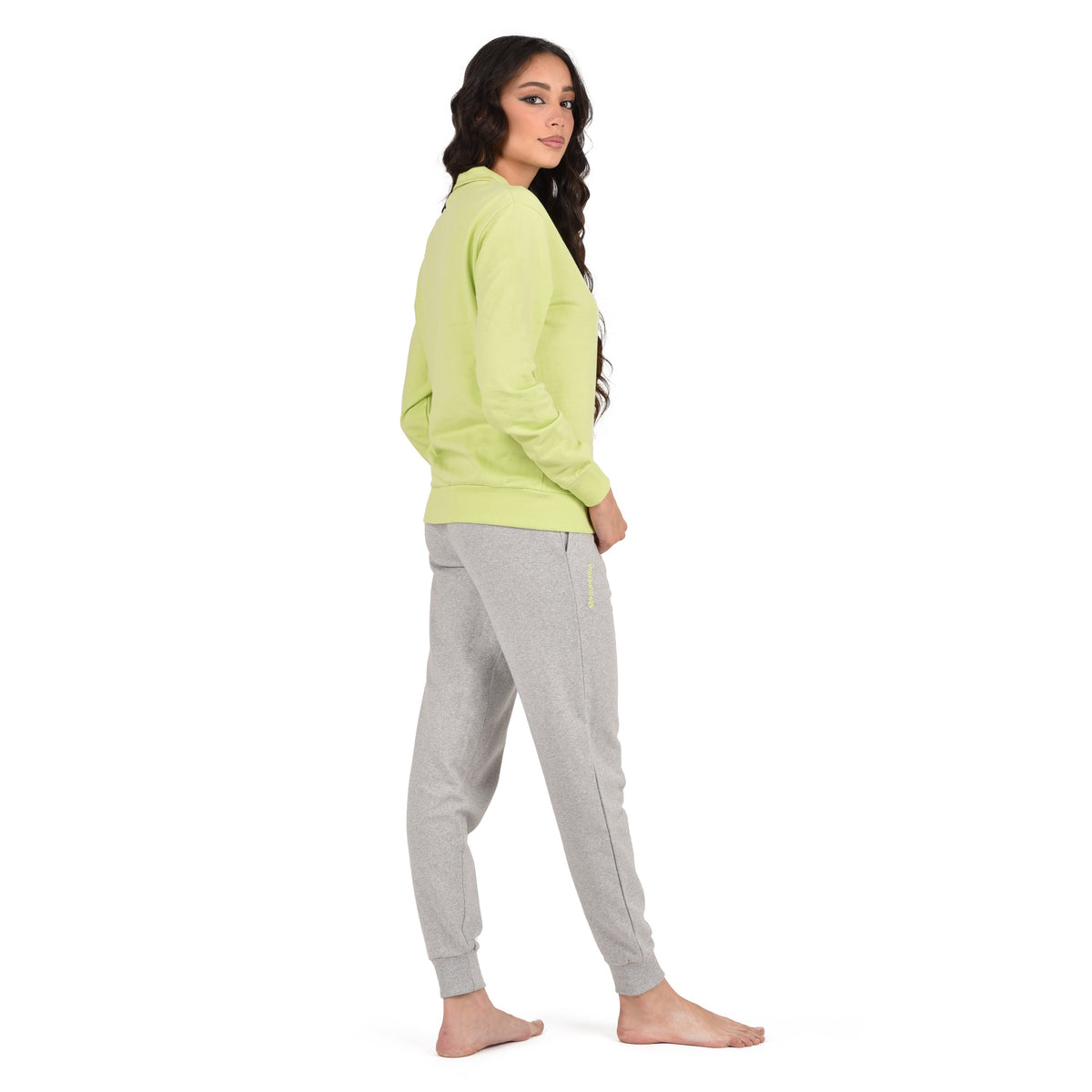 Tuta donna Superga cotone SWS23205 lime grigio melange