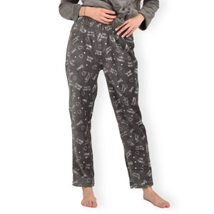 Pigiama donna invernale coral collo alto grigio infiore CLK0812